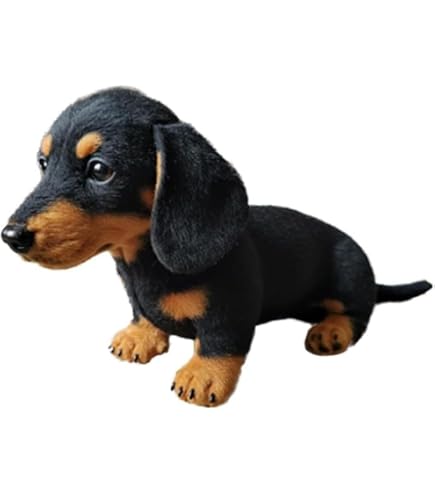 Amazon.co.jp: リアルな犬のぬいぐるみ｜ダックスフンド ブラックタン